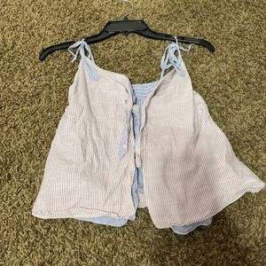 American eagle tank top, light pink/blue